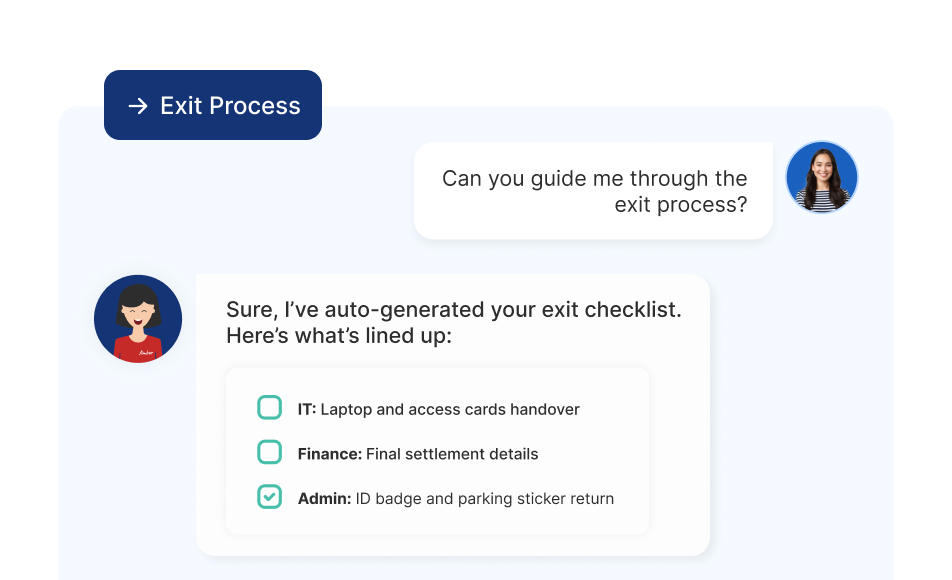 Guided exit process